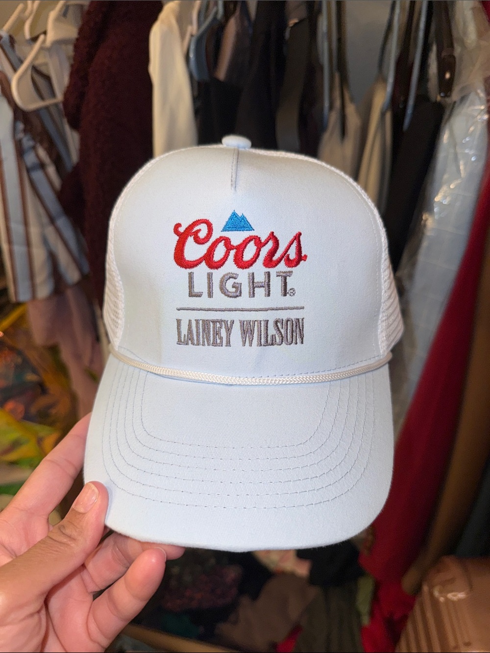 Coors Light Lainey Wilson Light Blue/White Embroidered Trucker Hat